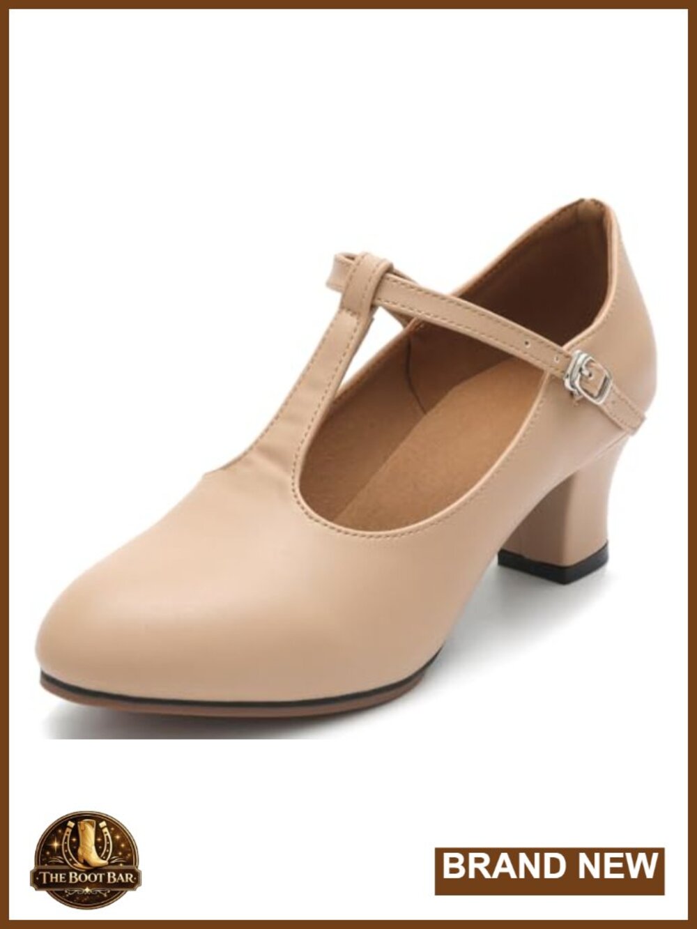 Women's Character Ballet Dance Shoes 2" Heel T-Strap